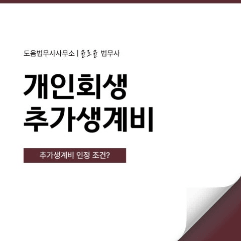 개인회생 추가생계비 조건 및 인정 기준은? 강남 대치동 개인회생 법무사 전화 상담